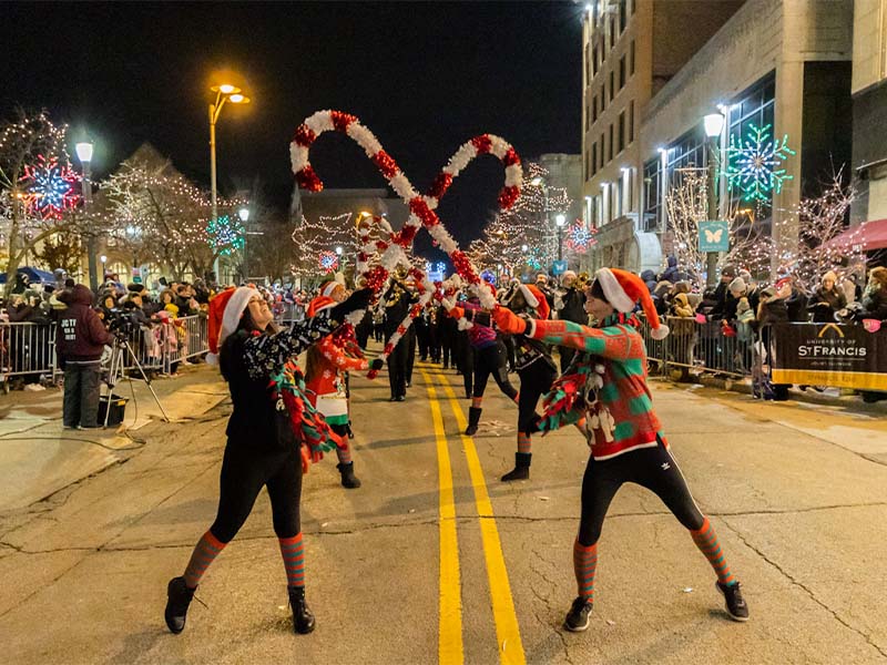 Parade dancers with candy canes