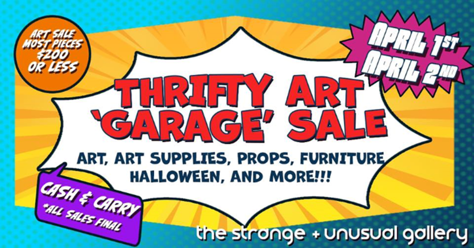 Thrifty Art Garage Sale April 1 and 2 Art, Art Supplies, Props, Furniture, Halloween and more