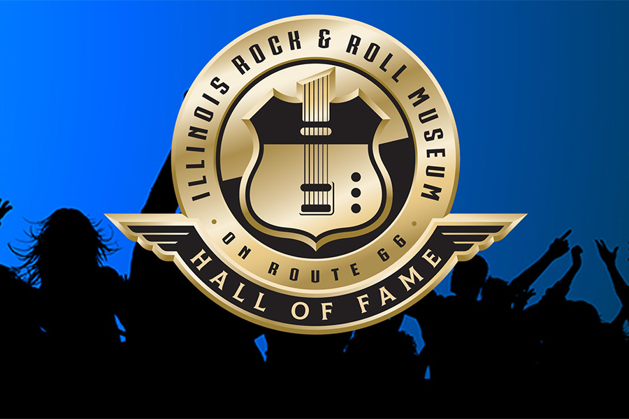 Logo for the Illinois Rock & Roll Museum on Route 66 Hall of fame