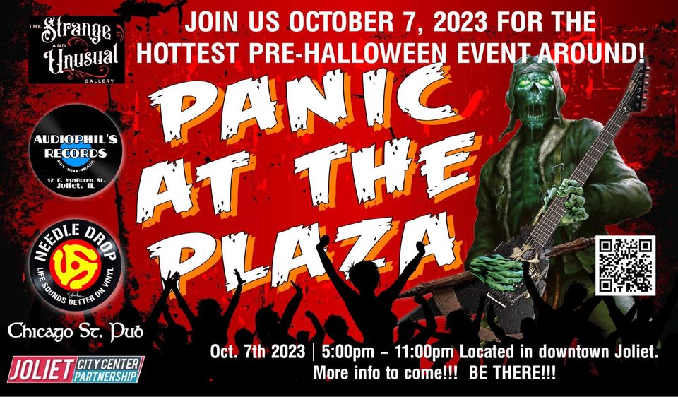 Panic at the Plaza with ghouls playing guitar