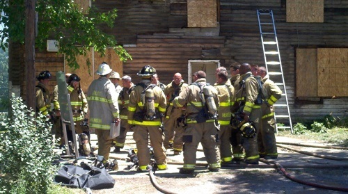 Live Burn FF in front of house 6.2012